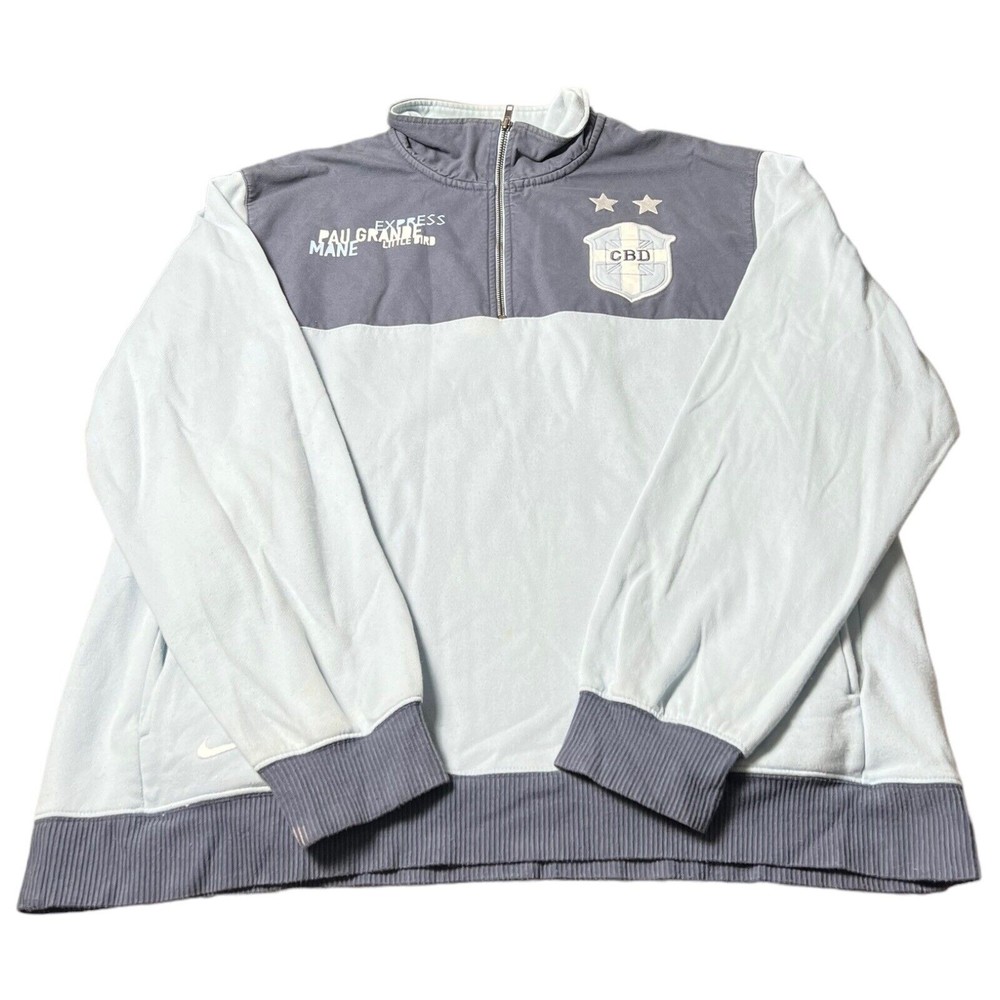 Nike Brazil Champions #62 CBD Vintage Blue Sports Club Soccer Jacket Men Size XL